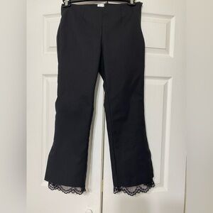 - Ecru Black Pants with Lace Hem size 6